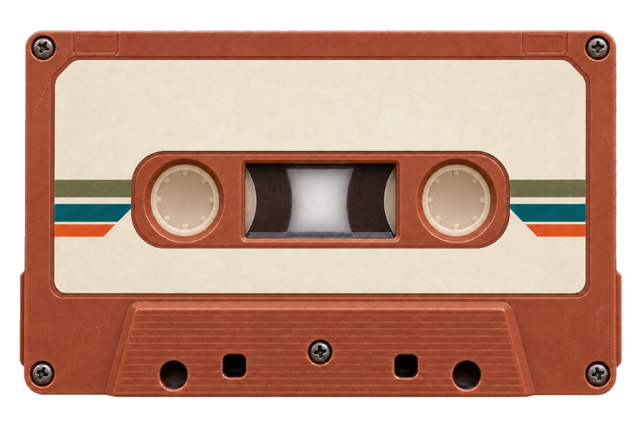 Terracotta cassette tape representing private Pilates training